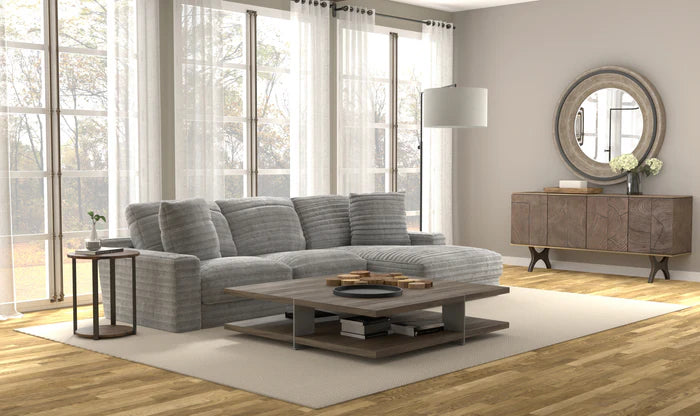 Cozy Oversized Corduroy Sectional with Cup Holders UH Moderate Coll.