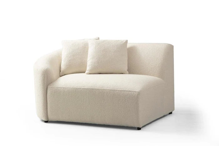 Carlan Ivory Boucle Curved 134" Sectional UH Moderate Coll. SALE