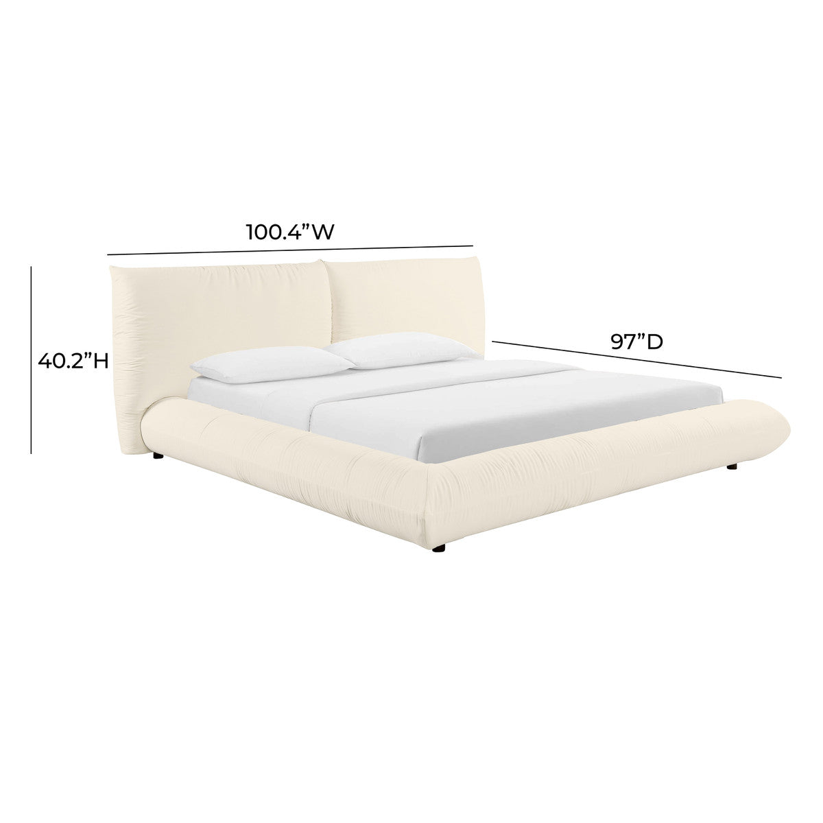 The Boero Cream Velvet Bed