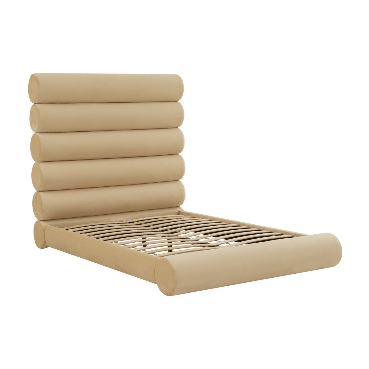 Wilma Champagne Velvet Bed QUEEN