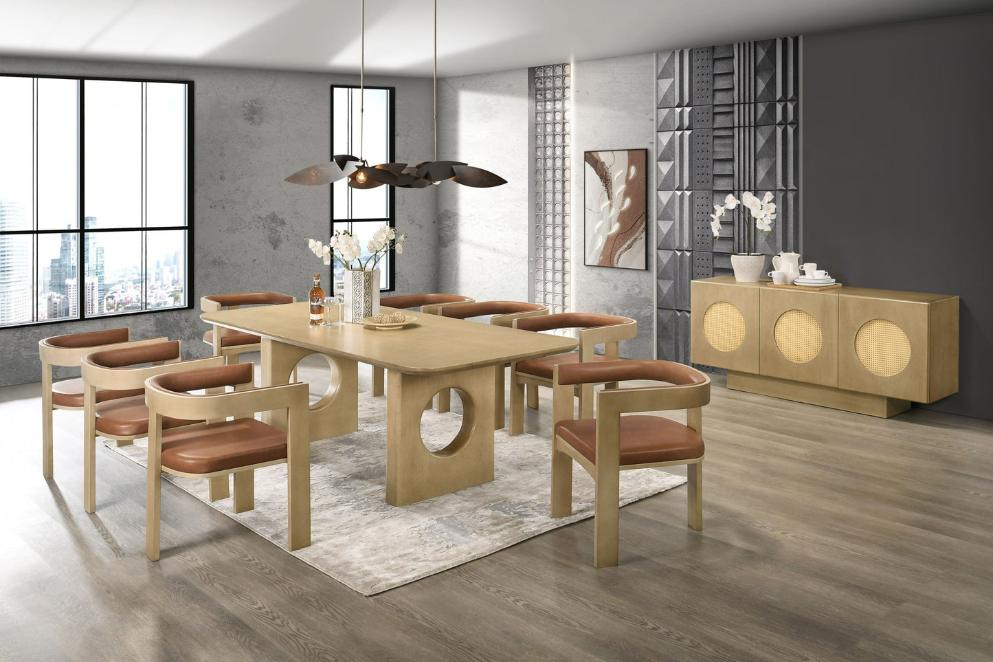 Amy Dining Set (Dining table+buffet+chairs)