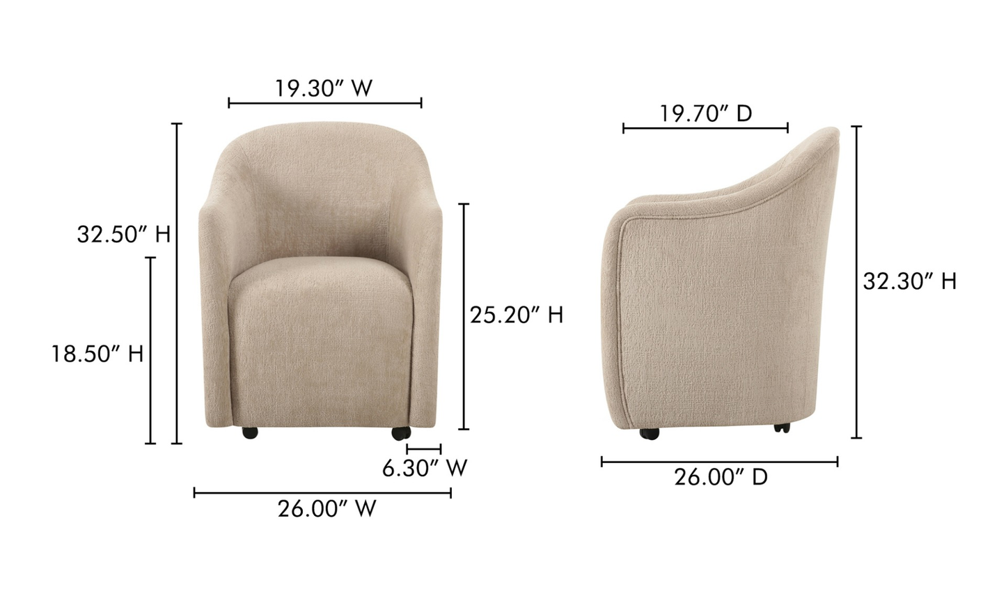 The Draya Rolling Dining Chair