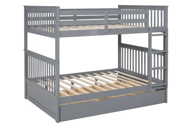 Petra Full Bunk Bed with Twin Trundle 4 Colors Available