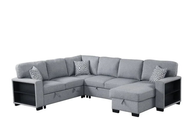 Atlas Grey Sectional with Pull out bed UH Moderate SALE