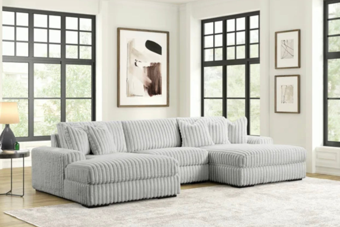 XL Simon Corduroy Sectional 3 piece Uh Moderate SALE