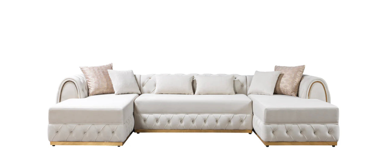 Jasmine double chaise velvet sectional UH Moderate SALE