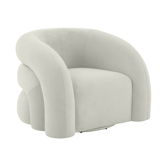 Silvia Light Grey Velvet Swivel Chair