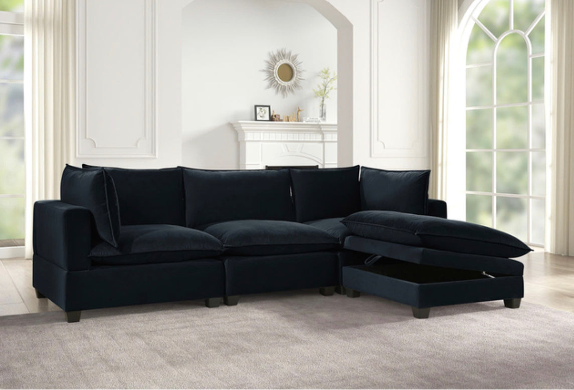 Clay sectional in velvet UH Moderate SALE