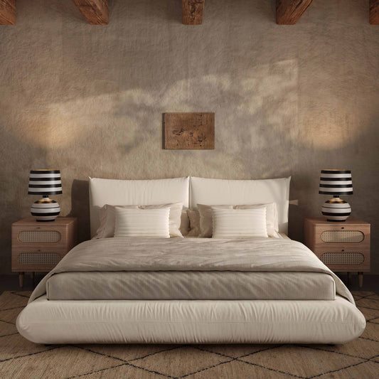 The Boero Cream Velvet Bed