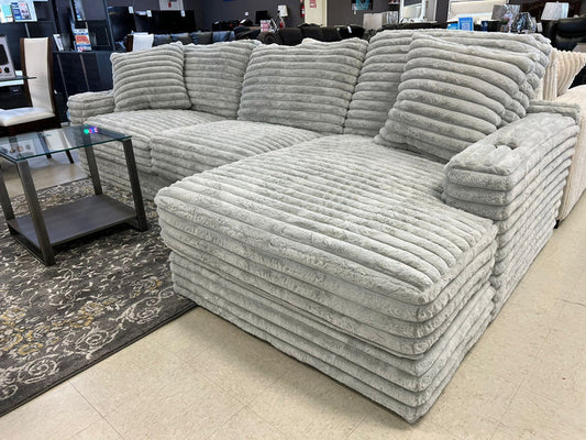 Cozy Oversized Corduroy Sectional with Cup Holders UH Moderate Coll.