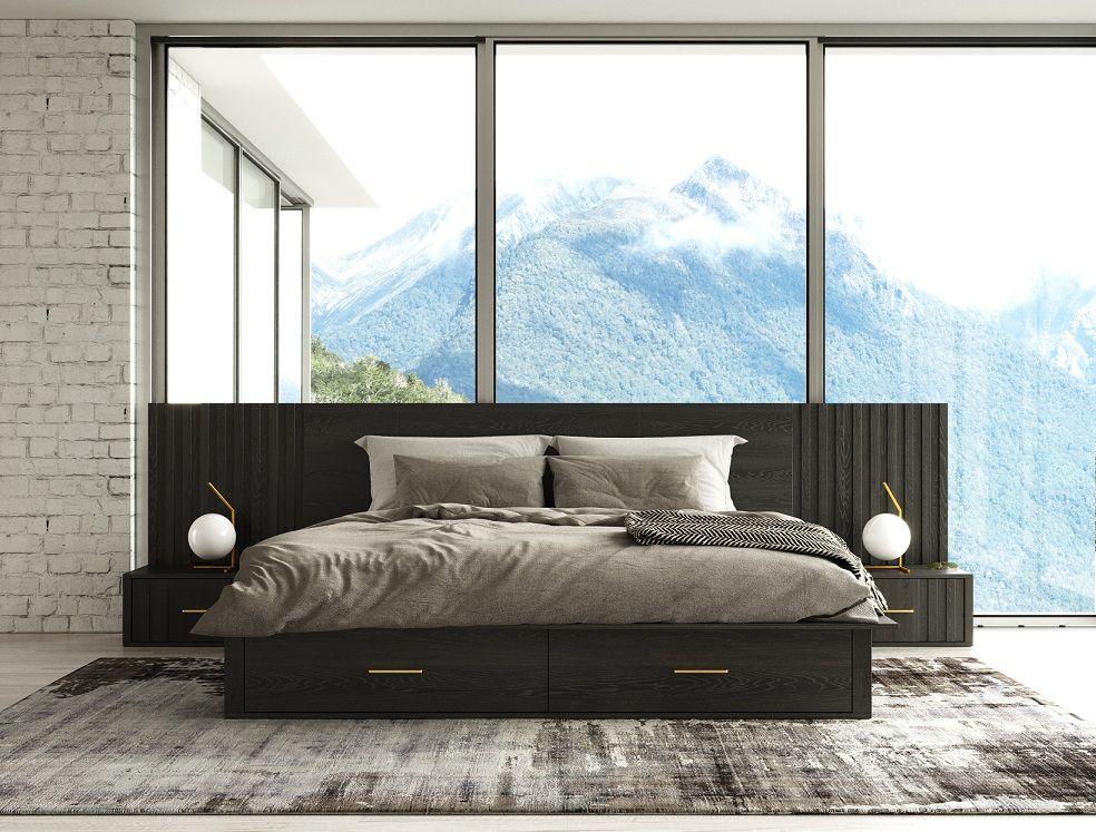 Francine Wall Panel Platform Bed with Storage Drawers – Unique Home ...