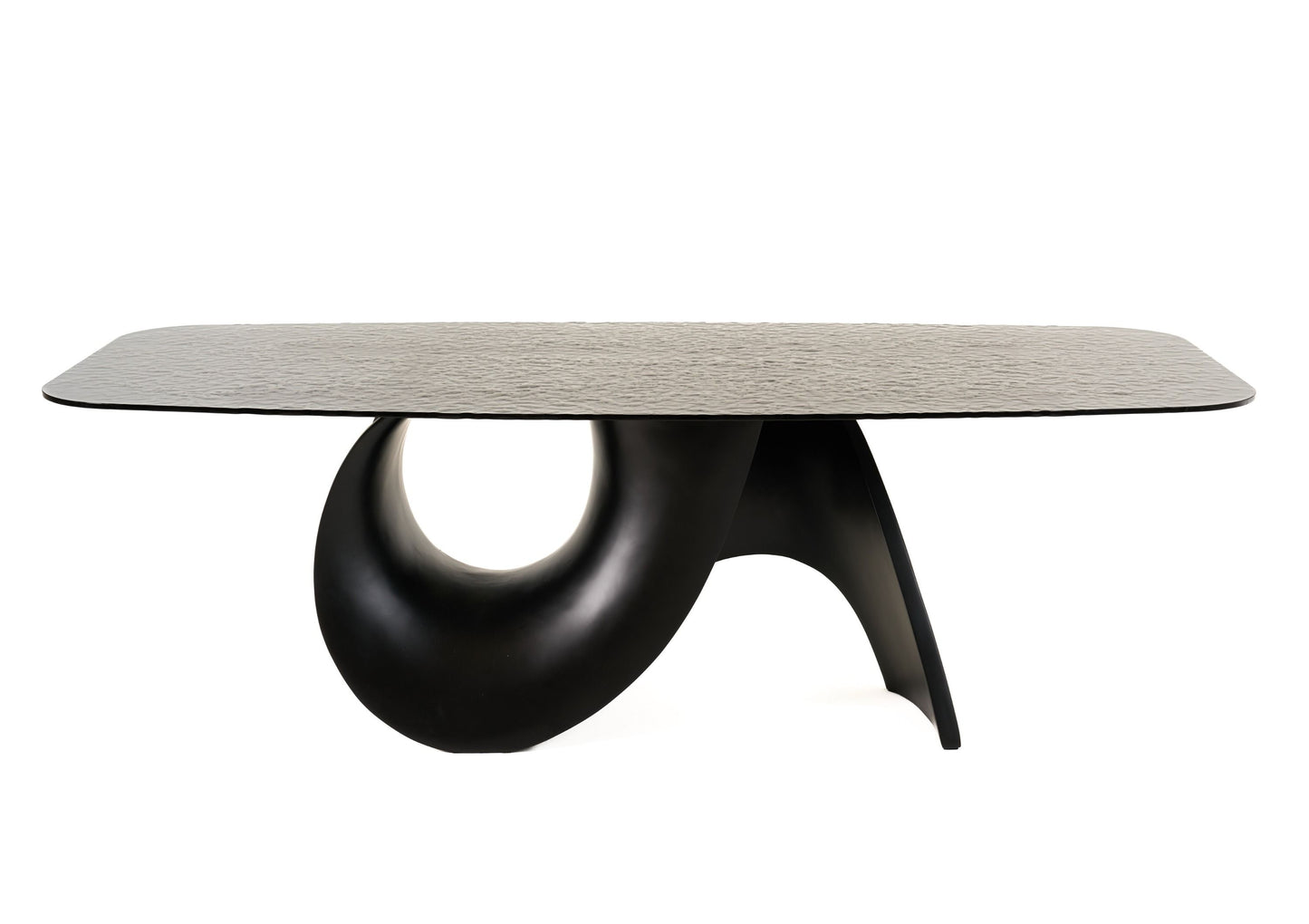 Jupiter Modern Grey wave glass black dining table