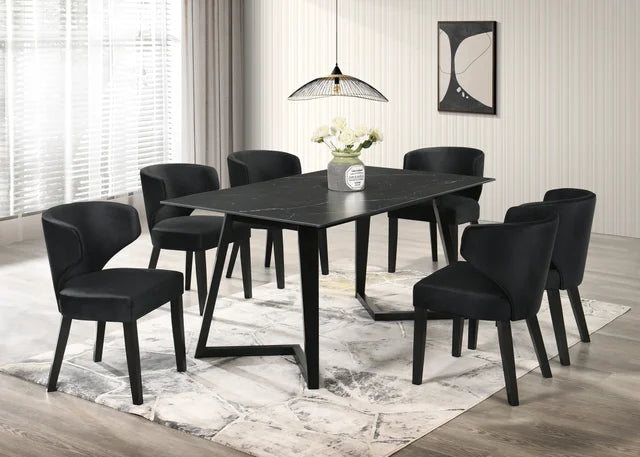 Haley dining table and chairs BLACK UH Moderate SALE