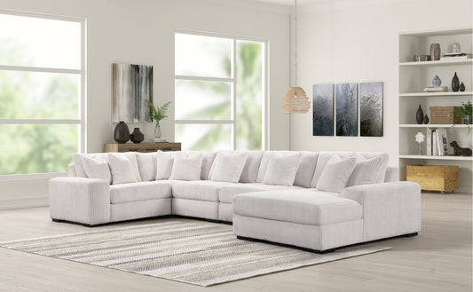 Via Oversized Beige 5 Piece Sectional